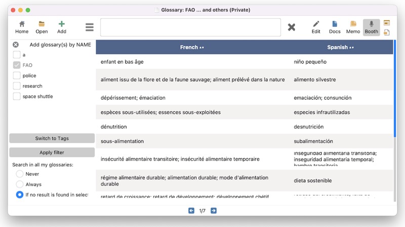 Multiple terminology activation for interpreters