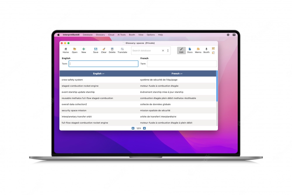 Computer-aided interpreter tool on a macOS